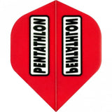 Dart Flights - Pentathlon Colours - Extra Strong - Clear Window - Std Red