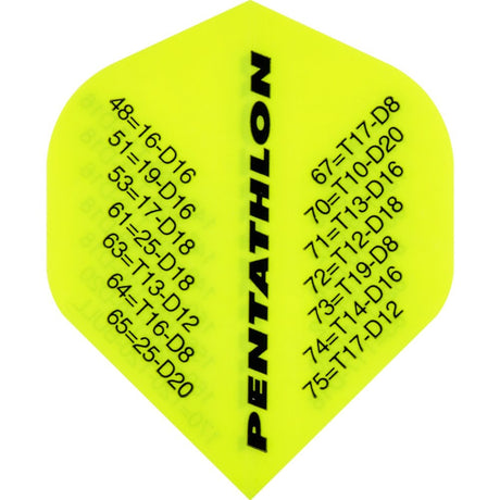 Pentathlon Dart Flights - Extra Strong - Std - Yellow Checkouts