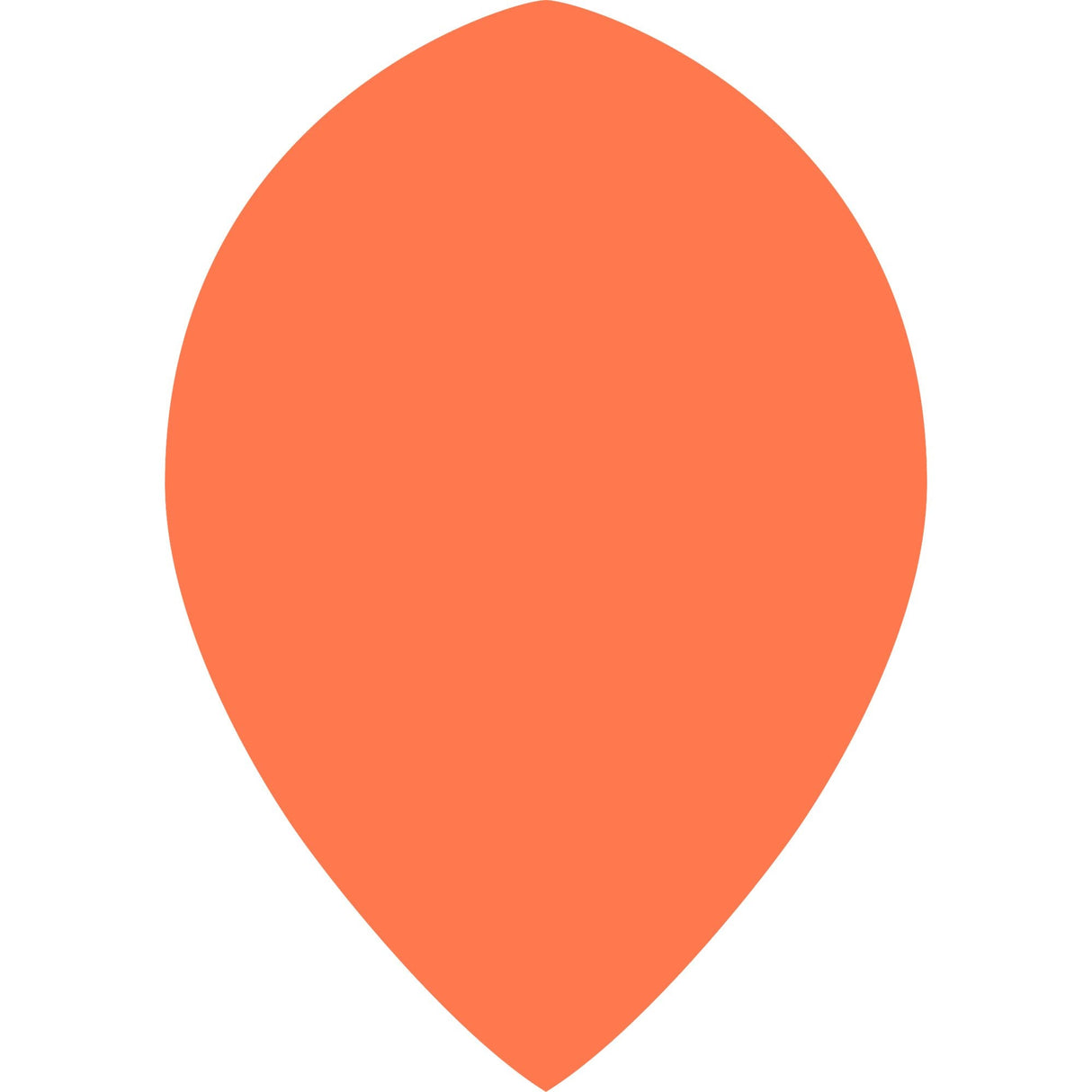 Dart Flights - Poly Plain Fluoresent - Pear - Fluro Fluro Orange