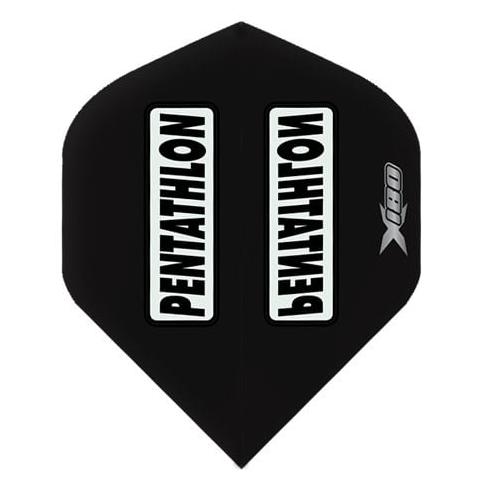 US Darts 3 Sets (9 Flights) Pentathlon Black/Grey Slim Dart Flights - 100 Micron