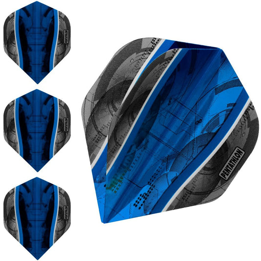 Pentathlon Silver Edge Dart Flights - Extra Strong - Std