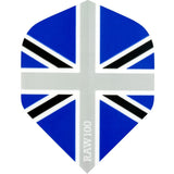 Dart Flights - Raw 100 - 100 Micron - Std - Union Jack Black Blue