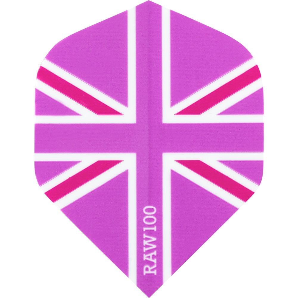Dart Flights - Raw 100 - 100 Micron - Std - Union Jack Pink