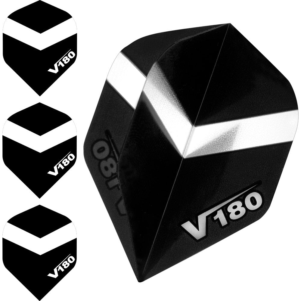 Dart Flights - V180 Transparent - Chevron - Std Black