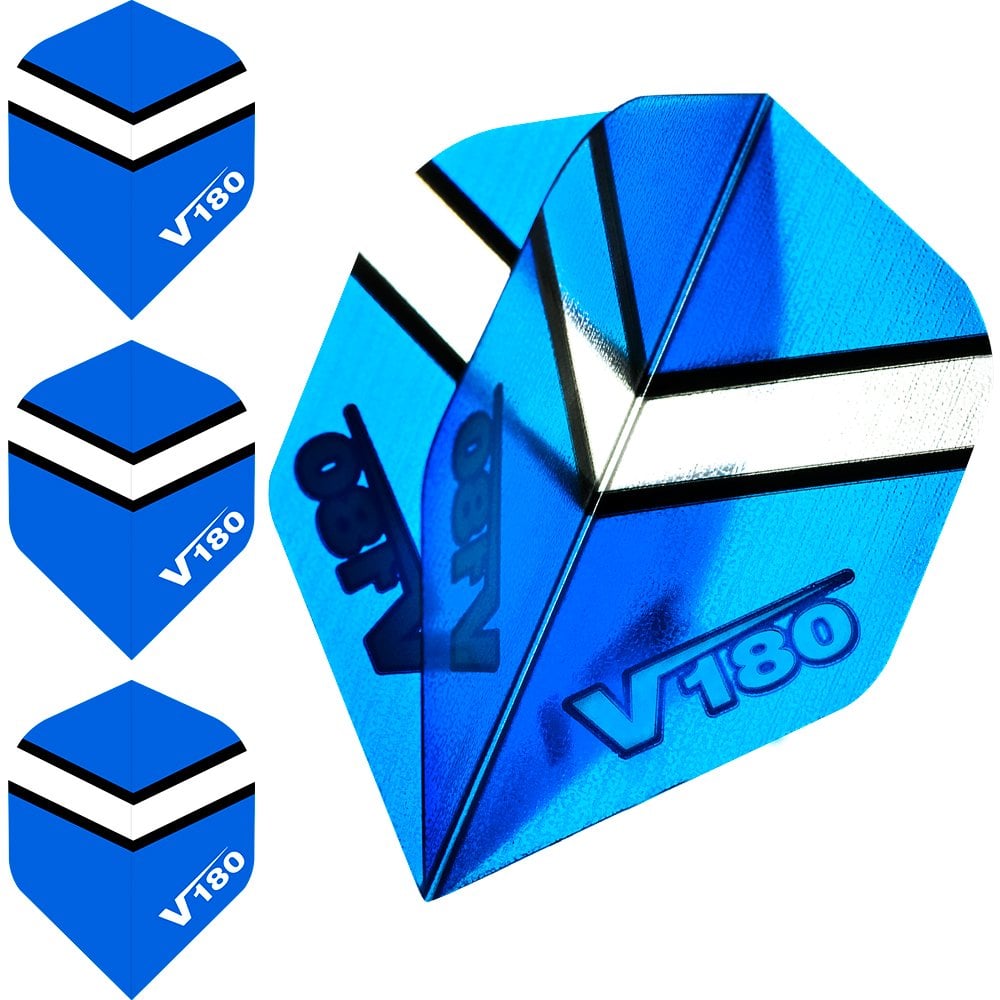 Dart Flights - V180 Transparent - Chevron - Std Blue