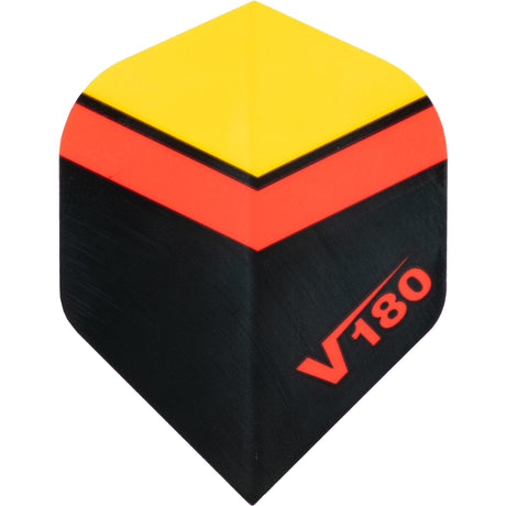 Dart Flights - V180 Solid - Plain - Std - Black Red Yellow