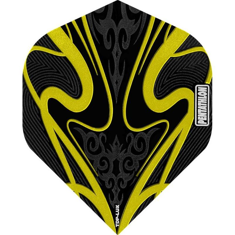 Pentathlon TDP-Lux Dart Flights - Black Series - No2 - Std Yellow