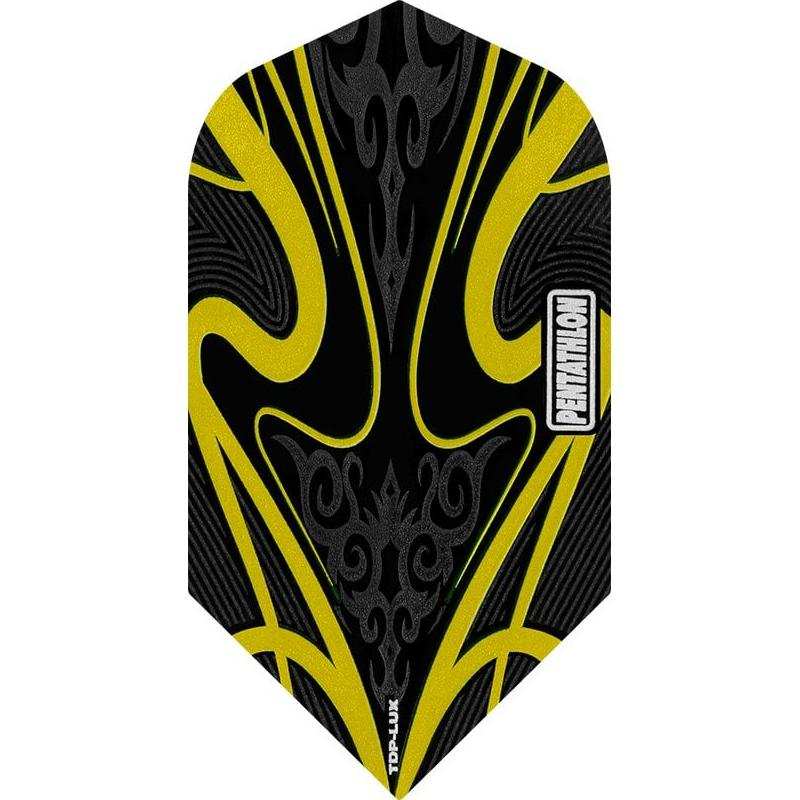 Pentathlon TDP-Lux Dart Flights - Black Series - Slim Yellow
