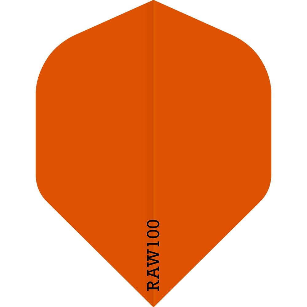 Dart Flights - Raw 100 - 100 Micron - Std - Plain Neon Orange