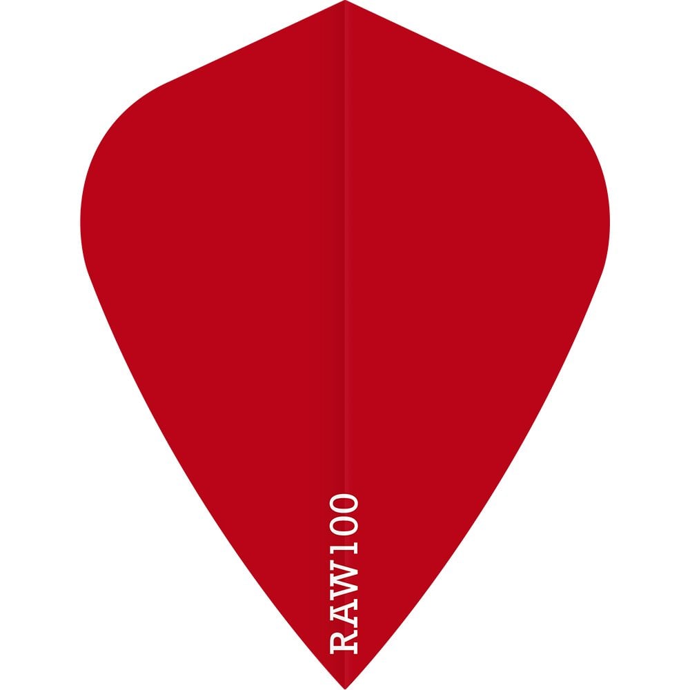 Dart Flights - Raw 100 - 100 Micron - Kite - Plain Red