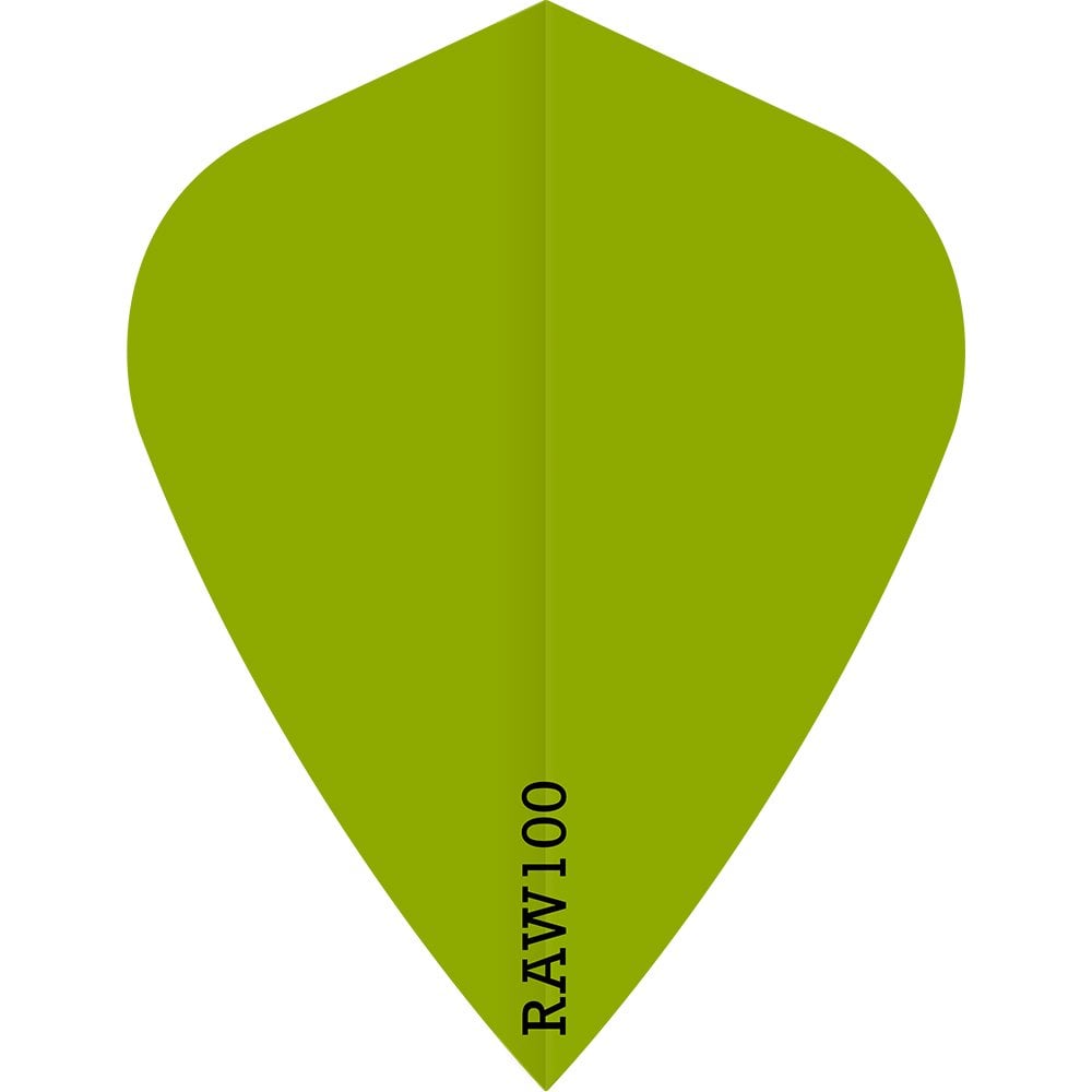 Dart Flights - Raw 100 - 100 Micron - Kite - Plain Neon Green