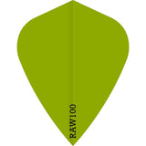 Dart Flights - Raw 100 - 100 Micron - Kite - Plain Neon Green