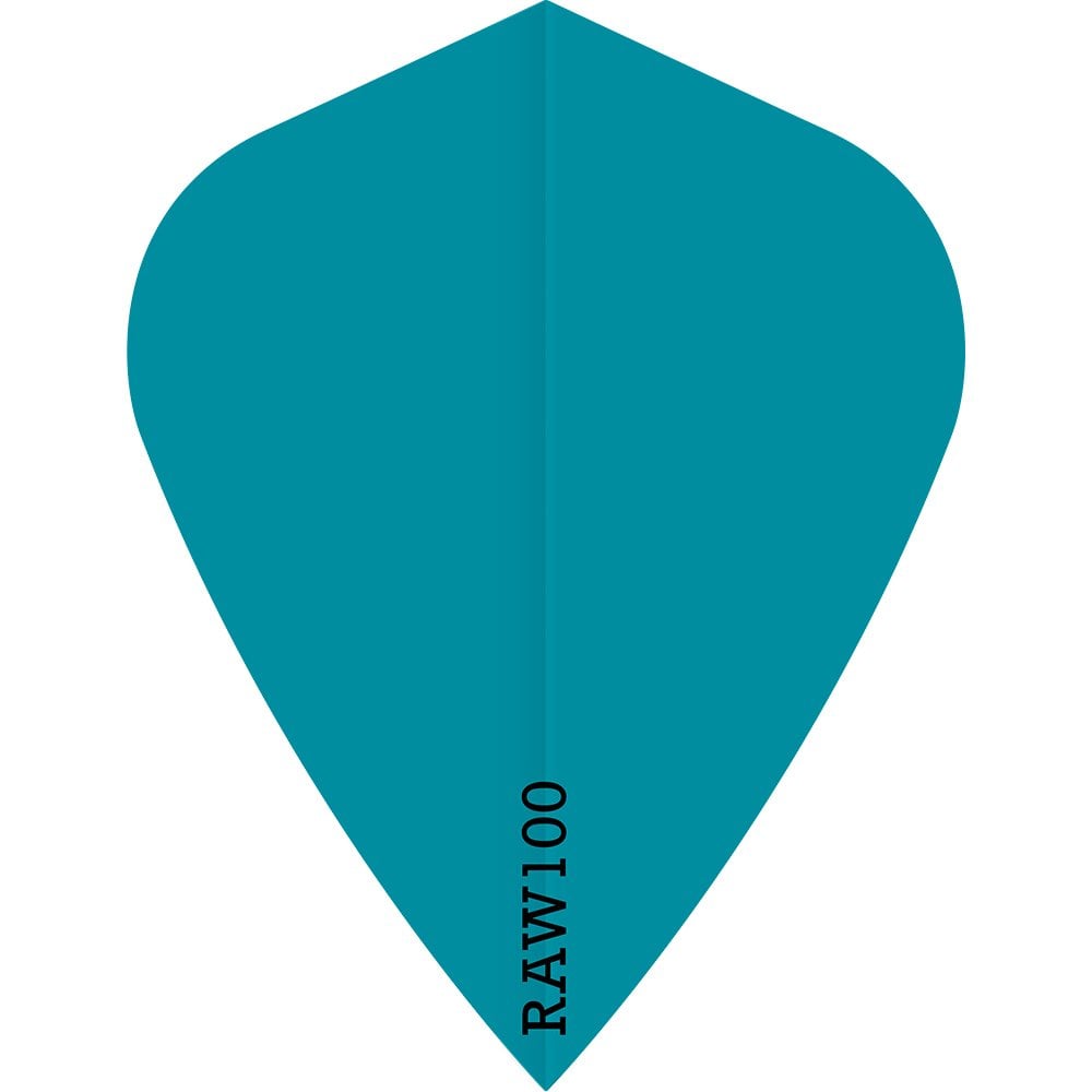 Dart Flights - Raw 100 - 100 Micron - Kite - Plain Neon Blue