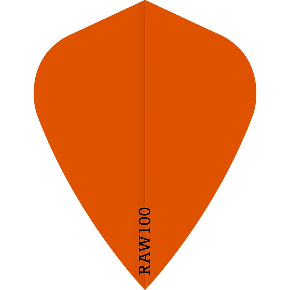 Dart Flights - Raw 100 - 100 Micron - Kite - Plain Neon Orange