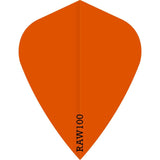 Dart Flights - Raw 100 - 100 Micron - Kite - Plain Neon Orange