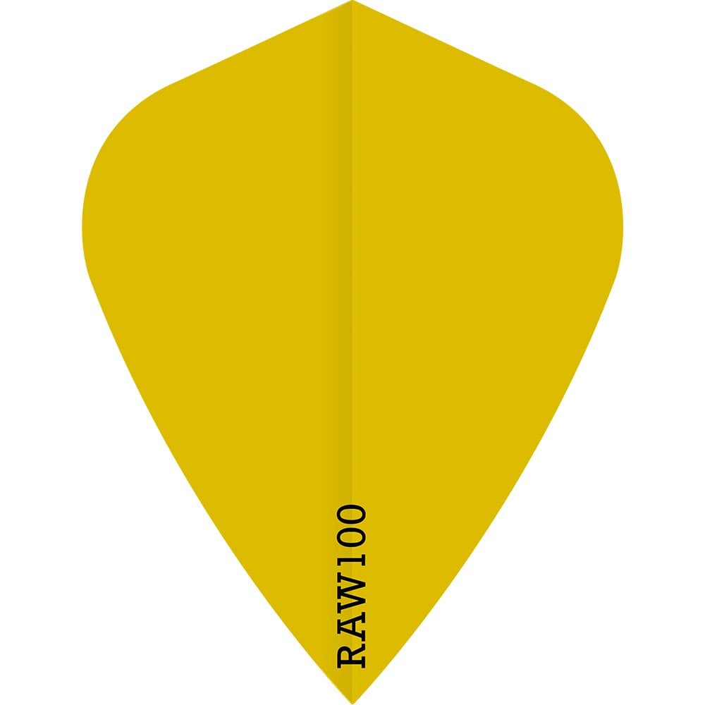 Dart Flights - Raw 100 - 100 Micron - Kite - Plain Neon Yellow