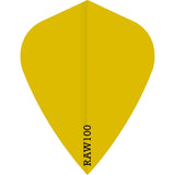 Dart Flights - Raw 100 - 100 Micron - Kite - Plain Neon Yellow