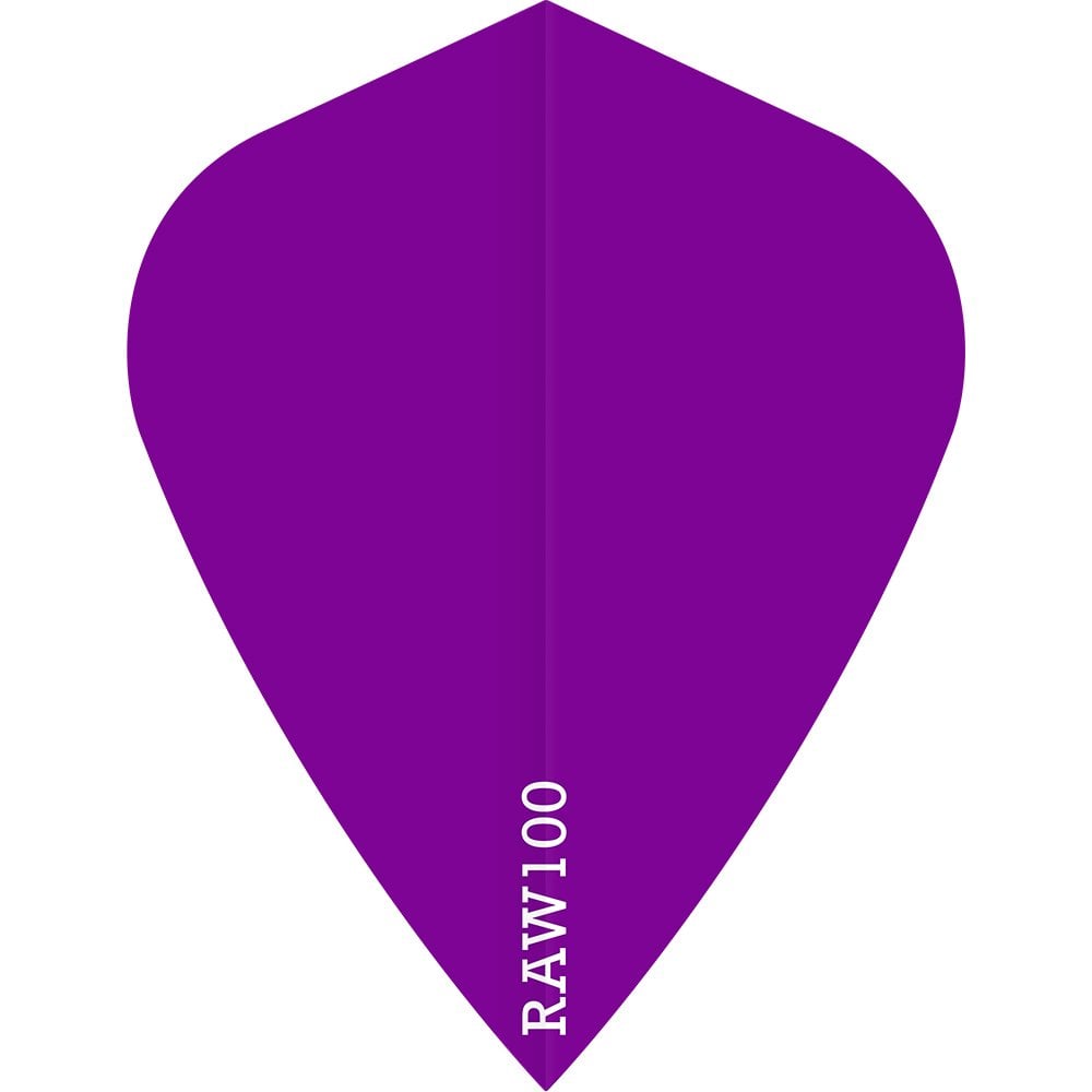 Dart Flights - Raw 100 - 100 Micron - Kite - Plain Purple