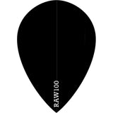 Dart Flights - Raw 100 - 100 Micron - Pear - Plain Black