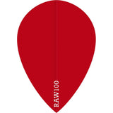 Dart Flights - Raw 100 - 100 Micron - Pear - Plain Red