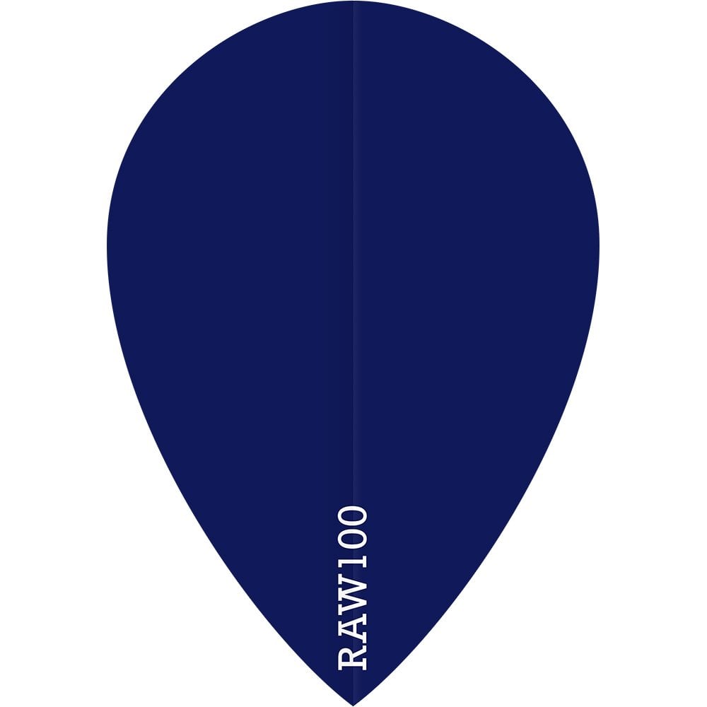 Dart Flights - Raw 100 - 100 Micron - Pear - Plain Dark Blue