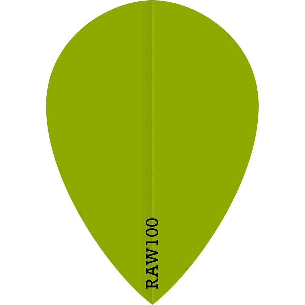 Dart Flights - Raw 100 - 100 Micron - Pear - Plain Neon Green