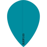 Dart Flights - Raw 100 - 100 Micron - Pear - Plain Neon Blue