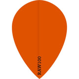 Dart Flights - Raw 100 - 100 Micron - Pear - Plain Neon Orange