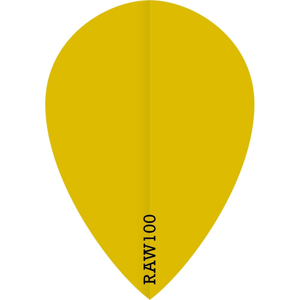 Dart Flights - Raw 100 - 100 Micron - Pear - Plain Neon Yellow