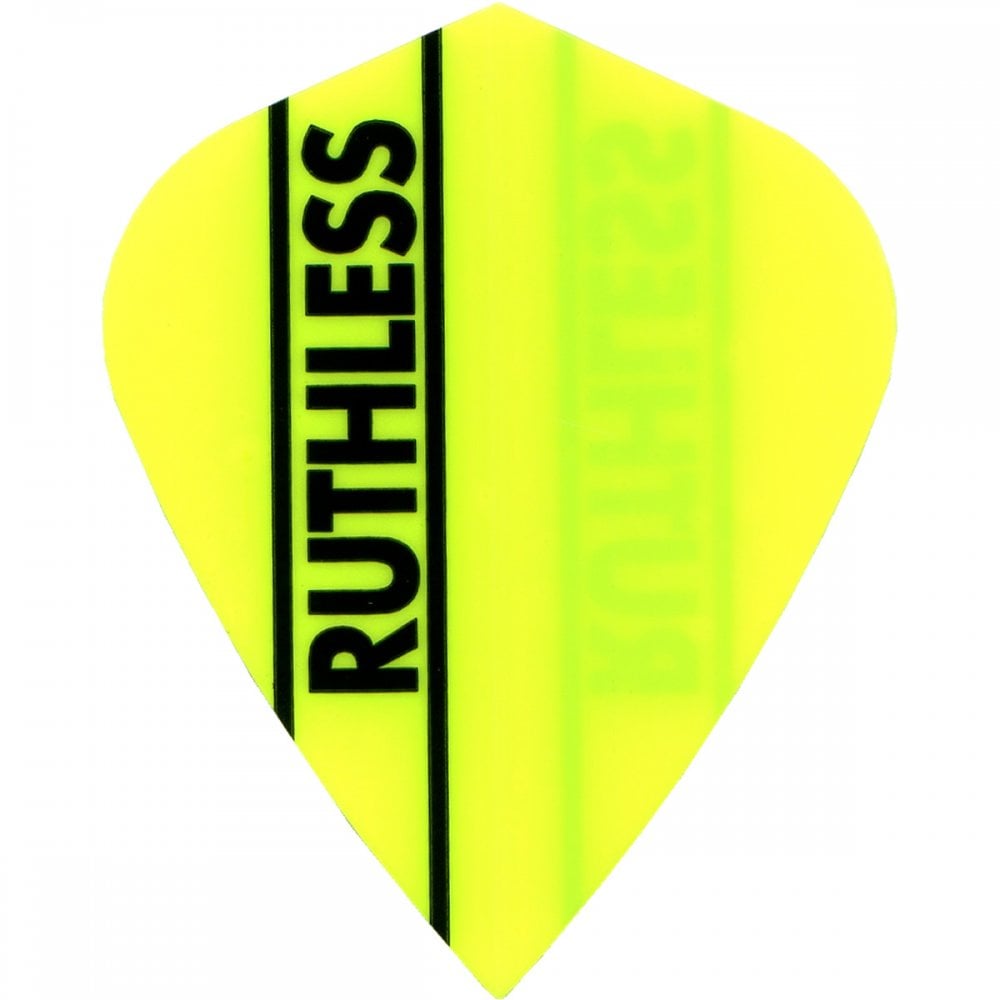 Ruthless - Solid Panel - Dart Flights - 100 Micron - Kite Fluro Yellow