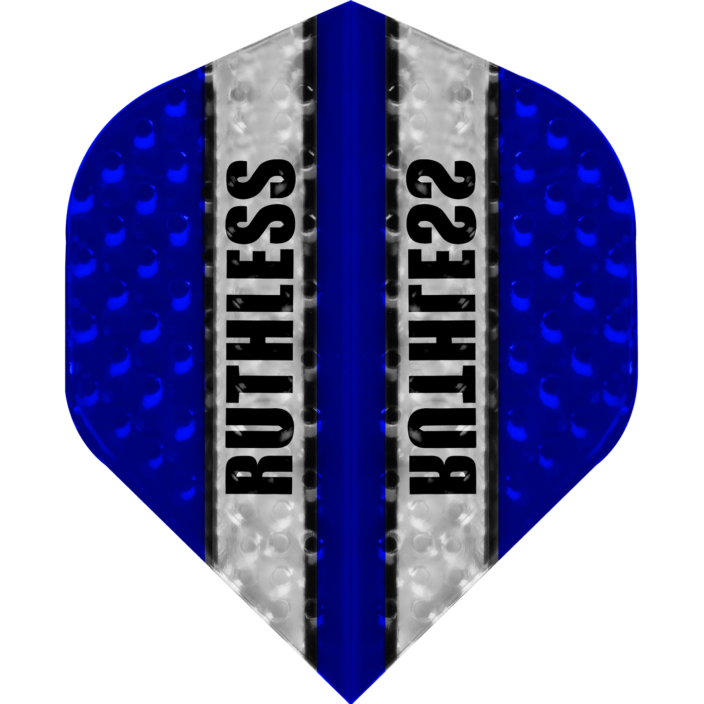 Ruthless - Clear Panel Embossed - Dart Flights - 100 Micron - No2 - Std Blue