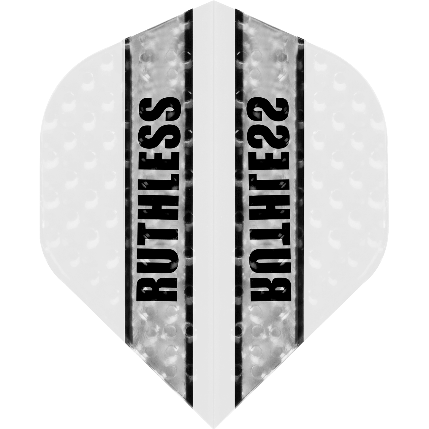 Ruthless - Clear Panel Embossed - Dart Flights - 100 Micron - No2 - Std White