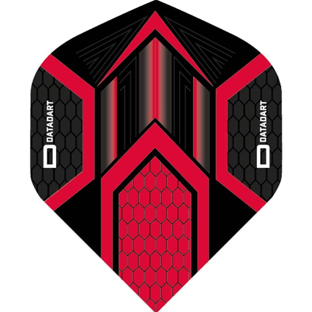 Datadart Dart Flights - Hex - No2 - Std - Black Black Red
