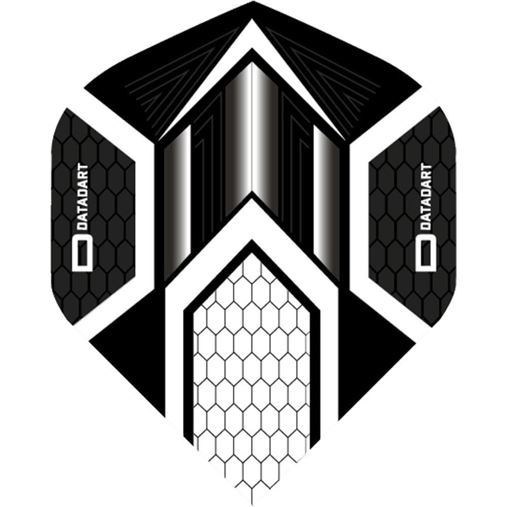 Datadart Dart Flights - Hex - No2 - Std - Black Black White