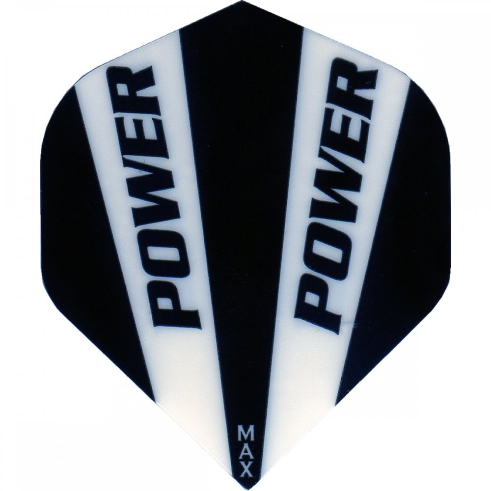 McCoy Power Max Dart Flights - 150 Micron - No2 - Std - Solid - 2 Colour Black White