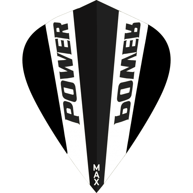 McCoy Power Max Dart Flights - 150 Micron - Kite - Solid Clear Black