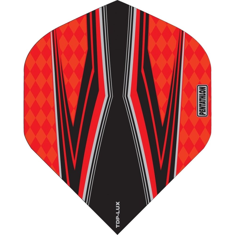 Pentathlon TDP-Lux Dart Flights - Vision Black Centre - No2 - Std Red