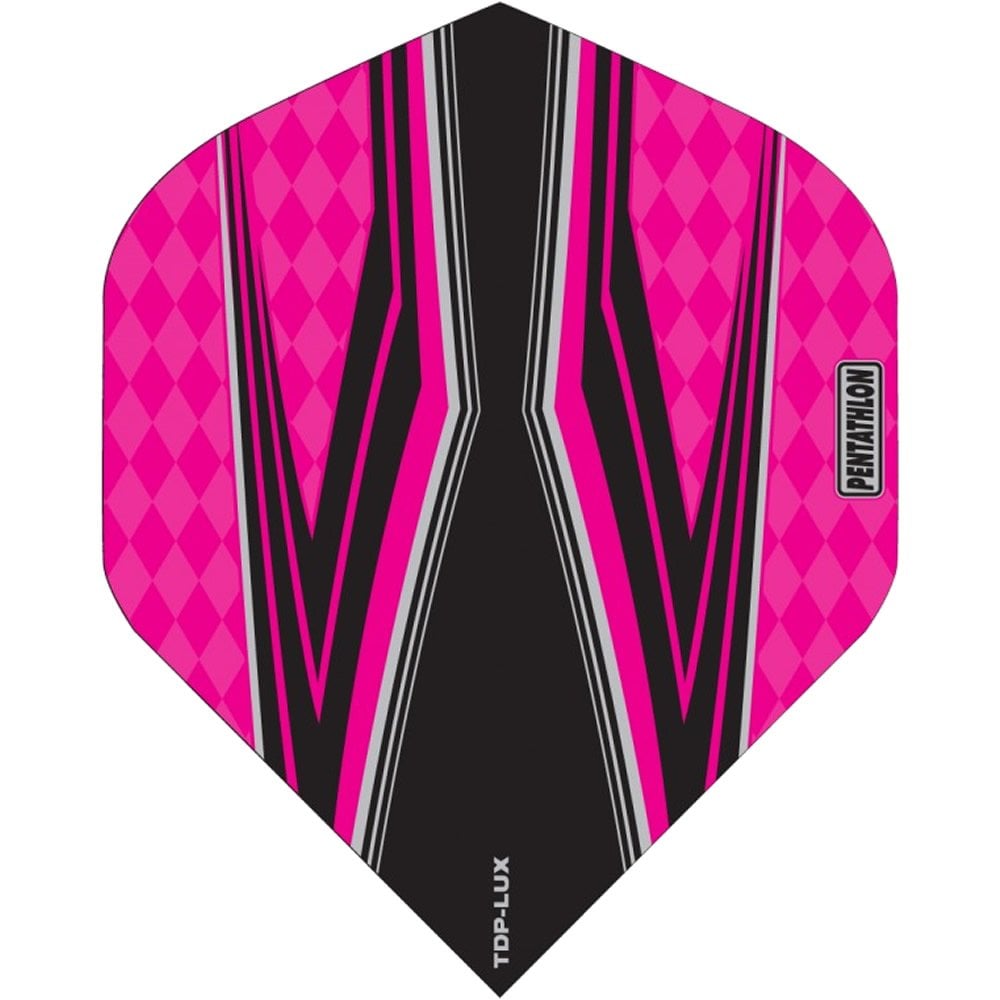 Pentathlon TDP-Lux Dart Flights - Vision Black Centre - No2 - Std Pink