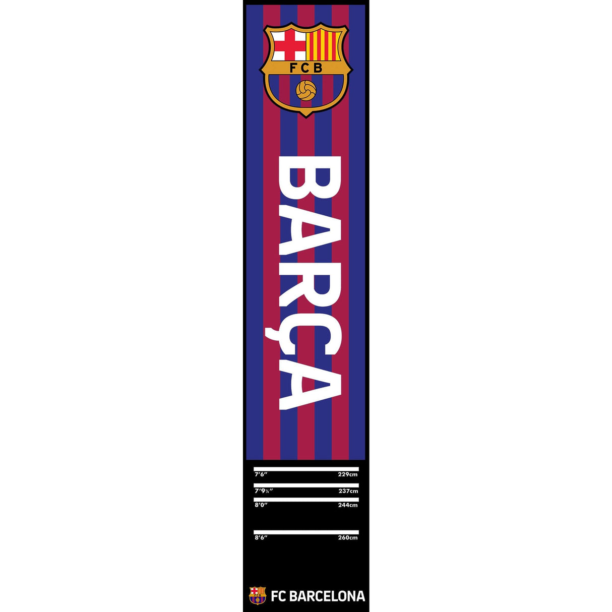 FC Barcelona - Official Licensed - Carpet Dart Mat - 290cm x 60cm - Striped with Crest