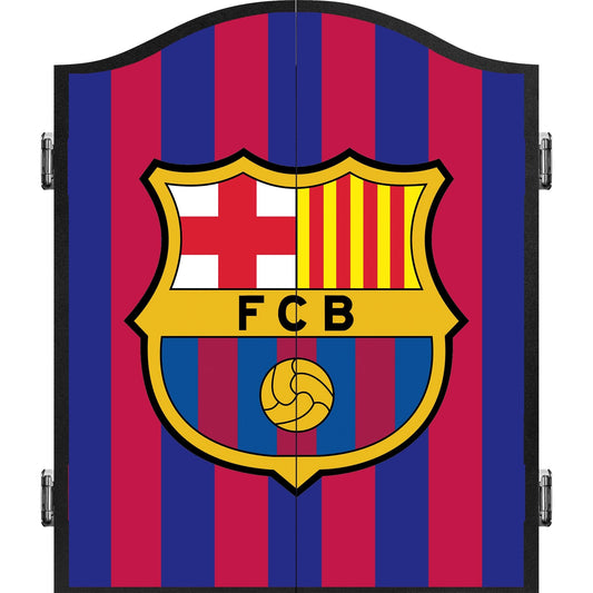 FC Barcelona - Official Licensed - Dartboard Cabinet - C4 - 2 Stripe Crest