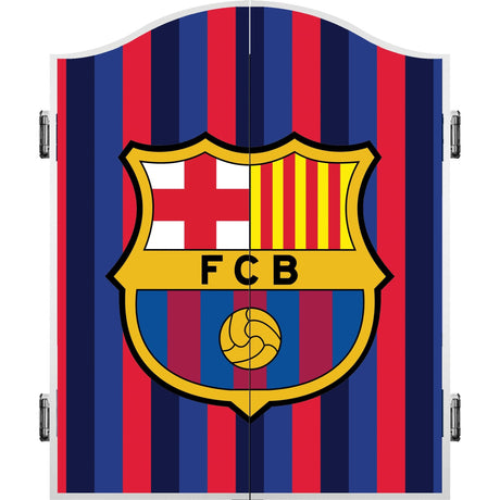 FC Barcelona - Official Licensed - Dartboard Cabinet - C5 - Multi Stripe Crest