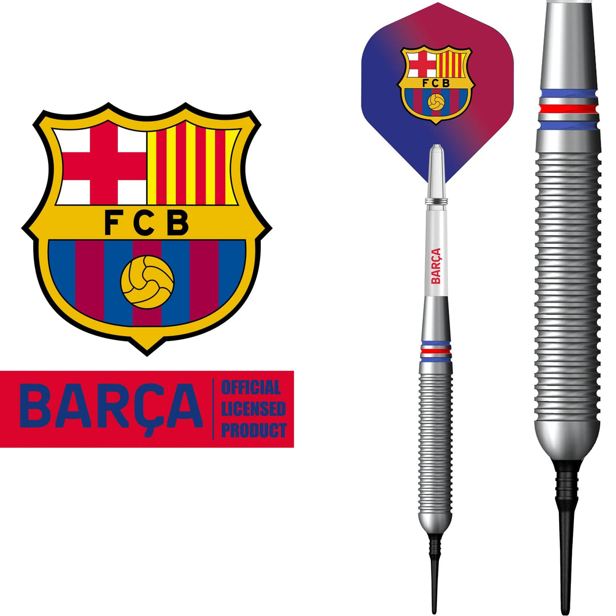 FC Barcelona - Official Licensed - Soft Tip Darts - Brass - BARÇA - 18g 18g