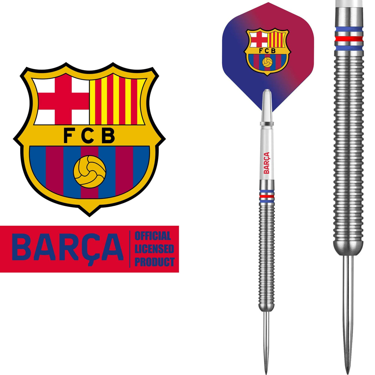 FC Barcelona - Official Licensed - Steel Tip Darts - Tungsten - BARÇA - 24g 24g