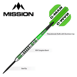 Mission Graham Hall Darts - Steel Tip - 90% - Black & Green