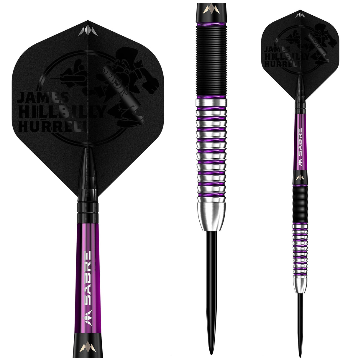 Mission James Hurrell Darts - Steel Tip - Hillbilly - Black & Purple