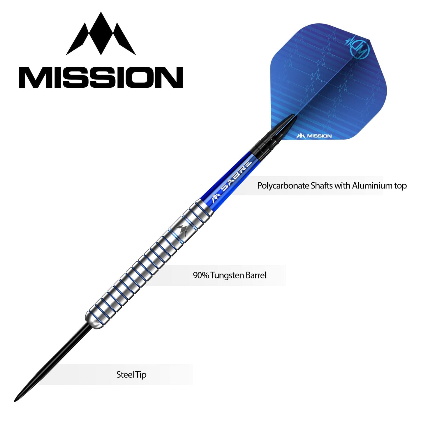 Mission Joe Murnan Darts - Steel Tip - Electro Blue