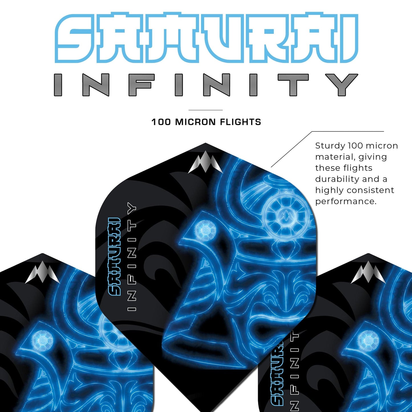 Mission Solo Dart Flights - Std - No2 - Samurai Infinity - Blue
