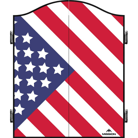 Mission Dartboard Cabinet - USA Design - Black - US Flag