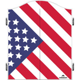 Mission Dartboard Cabinet - USA Design - White - US Flag