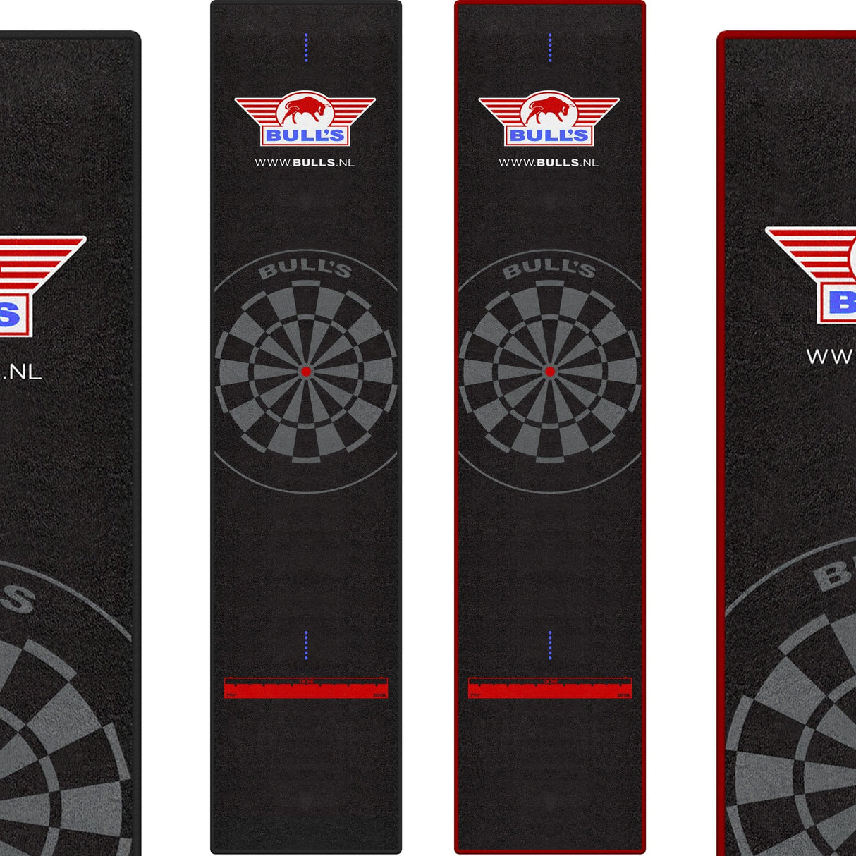 Darts Mat - Bulls Carpet Darts Mat - Black or Red Border - 300cm X 65cm
